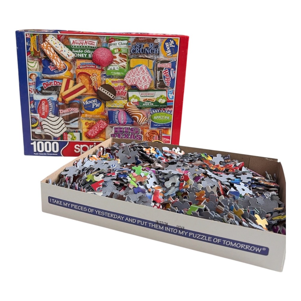 Springbok 1000 Piece Jigsaw Puzzle Snack Cakes Treats Collage 30x24 Complete